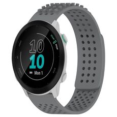 Per cinturino in silicone traspirante con punti 3D Garmin Forerunner 55, fori da 20 mm (grigio)