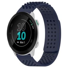 Per cinturino in silicone traspirante con punti 3D per Garmin Forerunner 55, fori da 20 mm (blu notte)