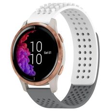 Per cinturino in silicone traspirante con punti 3D Garmin Venu da 20 mm (bianco + grigio)