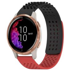 Per cinturino in silicone traspirante con punti 3D Garmin Venu da 20 mm (nero + rosso)