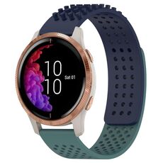 Per cinturino in silicone traspirante con punti 3D Garmin Venu da 20 mm (blu notte + verde oliva)