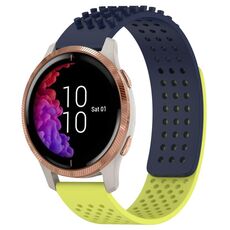 Per cinturino in silicone traspirante con punti 3D Garmin Venu da 20 mm (blu notte + verde lime)