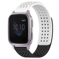 Per cinturino in silicone traspirante con punti 3D Garmin Venu SQ da 20 mm (bianco + nero)