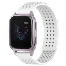 Per cinturino in silicone traspirante con punti 3D Garmin Venu SQ da 20 mm (bianco)