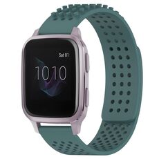Per cinturino in silicone traspirante con punti 3D Garmin Venu SQ da 20 mm (verde oliva)