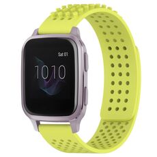 Per cinturino in silicone traspirante con punti 3D Garmin Venu SQ da 20 mm (verde lime)