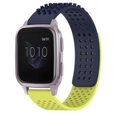 Per cinturino in silicone traspirante con punti 3D Garmin Venu SQ da 20 mm (blu notte + verde lime)