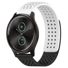 Per cinturino in silicone traspirante con punti 3D Garmin VivoMove Style da 20 mm (bianco + nero)