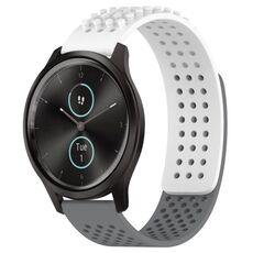 Per cinturino in silicone traspirante con punti 3D Garmin VivoMove Style da 20 mm (bianco + grigio)