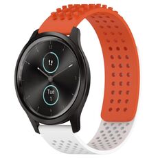 Per cinturino in silicone traspirante con punti 3D Garmin VivoMove Style da 20 mm (arancione + bianco)
