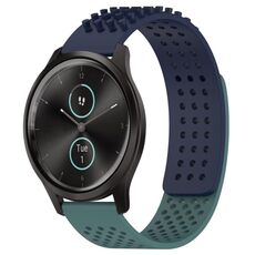 Per cinturino in silicone traspirante con punti 3D Garmin VivoMove Style da 20 mm (blu notte + verde oliva)