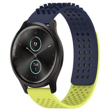 Per cinturino in silicone traspirante con punti 3D Garmin VivoMove Style da 20 mm (blu notte + verde lime)
