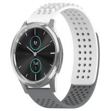 Per cinturino in silicone traspirante con punti 3D Garmin VivoMove Luxe da 20 mm (bianco + grigio)