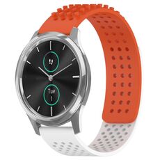Per cinturino in silicone traspirante con punti 3D Garmin VivoMove Luxe da 20 mm (arancione + bianco)