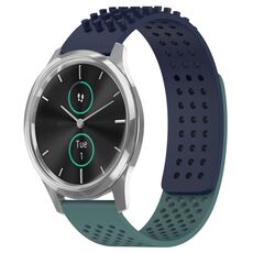 Per cinturino in silicone traspirante con punti 3D Garmin VivoMove Luxe da 20 mm (blu notte + verde oliva)