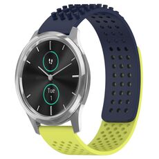 Per cinturino in silicone traspirante con punti 3D Garmin VivoMove Luxe da 20 mm (blu notte + verde lime)
