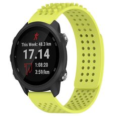 Per cinturino in silicone traspirante con punti 3D per Garmin Forerunner 245, fori da 20 mm (verde lime)