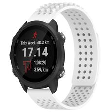 Per cinturino in silicone traspirante con punti 3D per Garmin Forerunner 245 Music, fori da 20 mm (bianco)