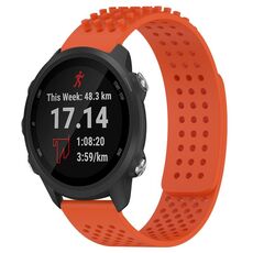 Per cinturino in silicone traspirante con punti 3D per Garmin Forerunner 245 Music, fori da 20 mm (arancione)