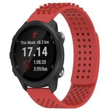 Per cinturino in silicone traspirante con punti 3D per Garmin Forerunner 245 Music, fori da 20 mm (rosso)