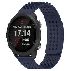 Per Garmin Forerunner 245 Music, cinturino in silicone traspirante con punti 3D, fori da 20 mm (blu notte)