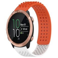 Per cinturino in silicone traspirante con punti 3D Garmin Forerunner 645 fori da 20 mm (arancione + bianco)