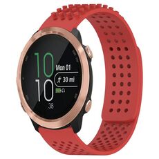 Per cinturino in silicone traspirante con punti 3D per Garmin Forerunner 645, fori da 20 mm (rosso)