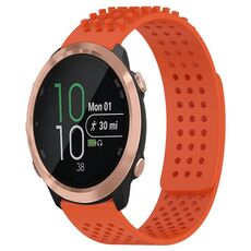 Per Garmin Forerunner 645 Music, cinturino in silicone traspirante con punti 3D, fori da 20 mm (arancione)