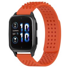 Per cinturino in silicone traspirante con punti 3D Garmin Forerunner Sq2 Music, fori da 20 mm (arancione)