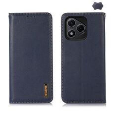 Custodia per telefono in pelle di vacchetta con strato superiore in nappa KHAZNEH per Honor 400 Lite (blu)