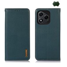 Custodia per telefono in pelle di vacchetta con strato superiore in nappa KHAZNEH per Honor 400 Lite (verde)