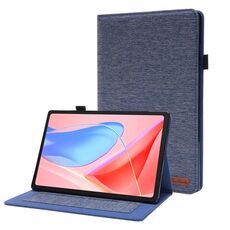 Custodia in tessuto e pelle per tablet Lenovo ZhaoYang K10C 2025 (blu)