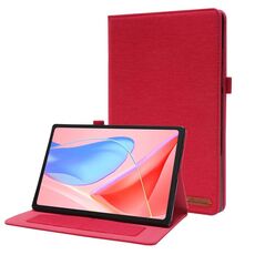 Custodia in tessuto e pelle per tablet Lenovo ZhaoYang K10C 2025 (rossa)