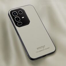 Custodia magnetica in pelle HUIYI per Infinix Note 50 / 50 Pro 4G (bianca)