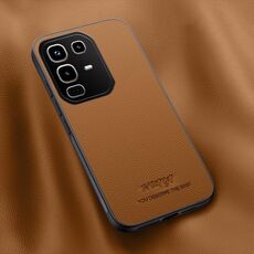 Custodia magnetica in pelle HUIYI per Infinix Note 50 / 50 Pro 4G (marrone)