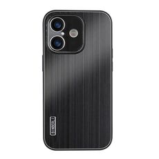 Custodia antiurto in lega di alluminio spazzolato ibrida per iPhone 16 Plus (nero)