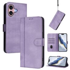 Custodia per telefono in pelle retrò con fibbia a giunzione per iPhone 16 Plus (viola)