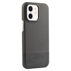 Custodia per iPhone 12/12 Pro in PU ibrida con cuciture in tessuto MagSafe magnetica per PC (grigio)