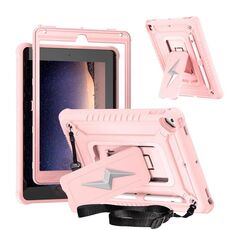 Custodia per tablet ibrida in silicone per iPad 9.7 2018 / Air / Air 2 con supporto a forma di bullone (oro rosa)