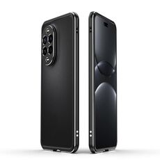 Per Huawei Nova 13 Pro Aurora Series - Pellicola protettiva per obiettivo + custodia con cornice in metallo (nero argento)