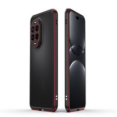 Per Huawei Nova 13 Pro Aurora Series - Pellicola protettiva per obiettivo + custodia con cornice in metallo (nero e rosso)