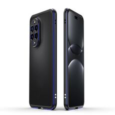 Per Huawei Nova 13 Pro Aurora Series - Pellicola protettiva per obiettivo + custodia con cornice in metallo (nero e blu)