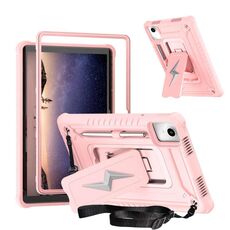 Custodia per tablet ibrida in silicone per Lenovo Tab M11 / Xiaoxin Pad 11 2024 con supporto a forma di bullone (oro rosa)