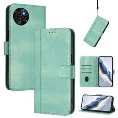 Custodia per telefono in pelle retrò con fibbia a giunzione lineare per itel S23 (menta)