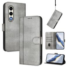 Custodia per telefono in pelle retrò con fibbia di giunzione per itel S25 4G (grigio)