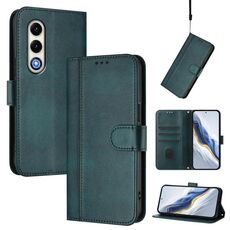 Custodia in pelle retrò con fibbia di giunzione per itel S25 4G (verde scuro)