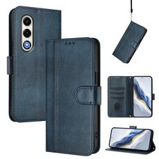 Custodia in pelle retrò con fibbia di giunzione per itel S25 4G (blu scuro)