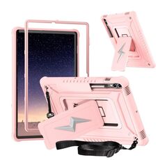 Custodia ibrida in silicone per tablet PC con supporto a forma di bullone per Samsung Galaxy Tab S10+ / S9+ (oro rosa)