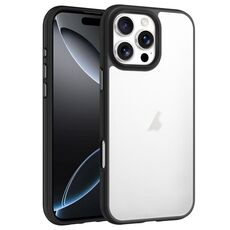 Custodia trasparente antiurto Phantom Frosted Airbag per iPhone 16 Pro Max (nera)
