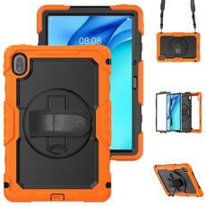 Custodia ibrida in silicone per tablet Huawei MatePad SE 11 2024 con tracolla (arancione)